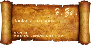 Hanke Zsuzsanna névjegykártya